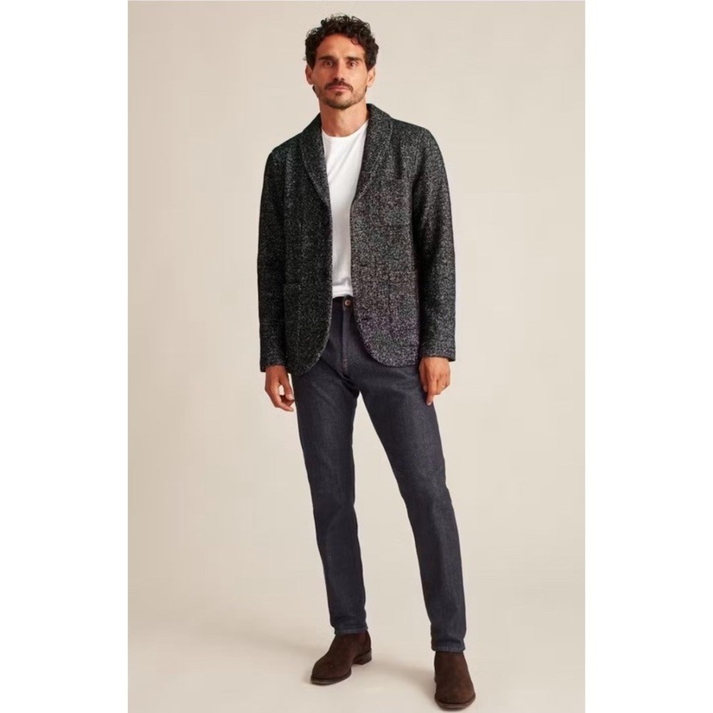 Bonobos Cozy Shacket Blazer Mens Large Gray Shawl‎ Wool Knit Jacket Sport Coat
